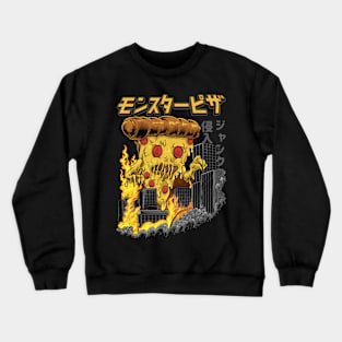 PIZZA MONSTER DESTROYED THE CITY Crewneck Sweatshirt